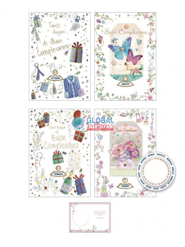 BIGLIETTO COMPLEANNO DOPPIA ROTELLA GIORNO/MESE