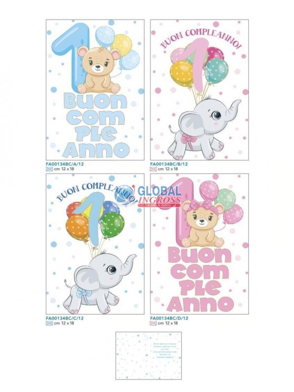 BIGLIETTO 1 ANNO ELEFANTE - ORSETTO