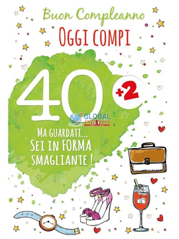 BIGLIETTO 40 ANNI + C/ROTELLA