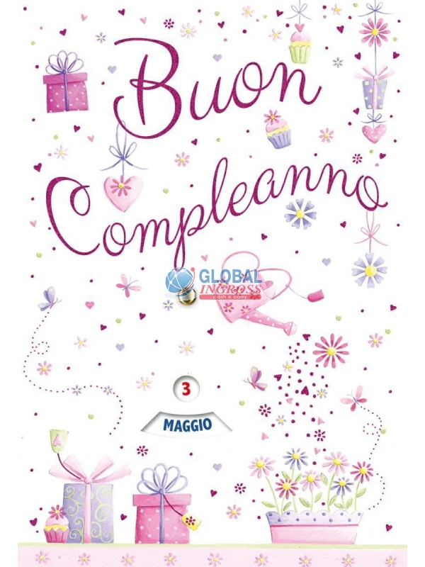 BIGLIETTO COMPLEANNO C/ROTELLA