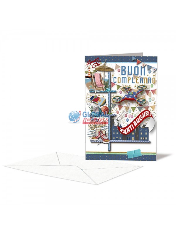 BIGLIETTO AUGURI COMPLEANNO MASCHILE