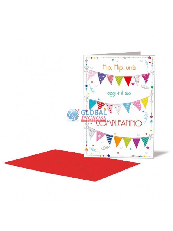 BIGLIETTO COMPLEANNO FESTONI