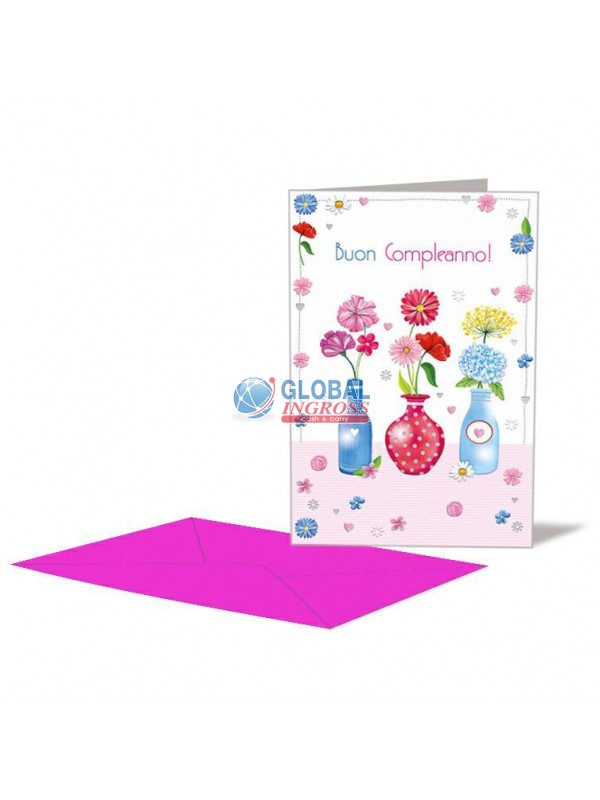 BIGLIETTO COMPLEANNO VASI