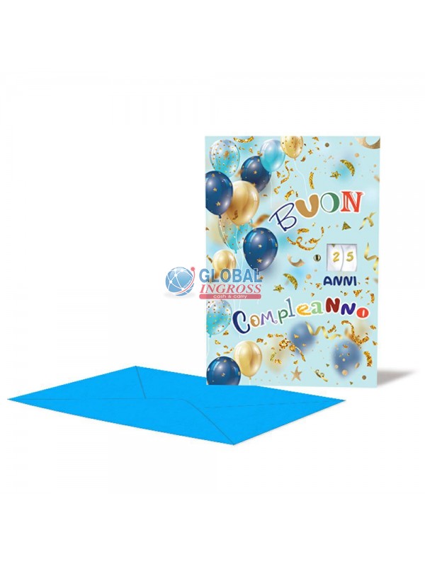 BIGLIETTO COMPLEANNO DOPPIA ROTELLA