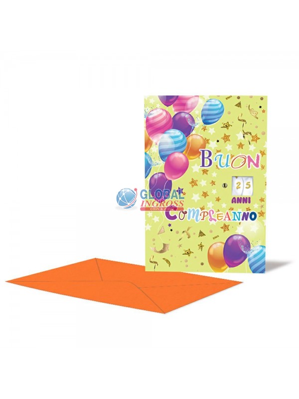 BIGLIETTO COMPLEANNO DOPPIA ROTELLA
