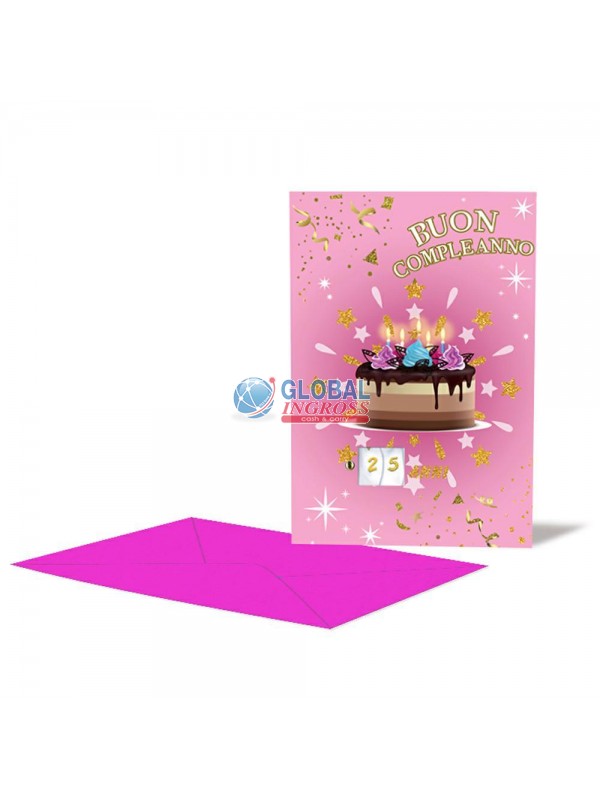 BIGLIETTO COMPLEANNO DOPPIA ROTELLA