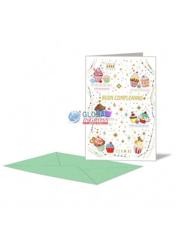 BIGLIETTO COMPLEANNO CUPCAKE