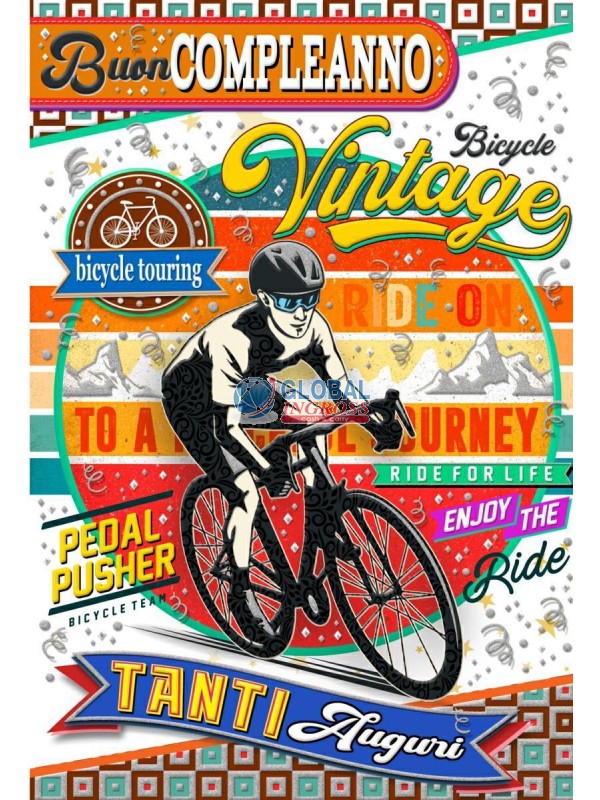 BIGLIETTO COMPLEANNO VINTAGE