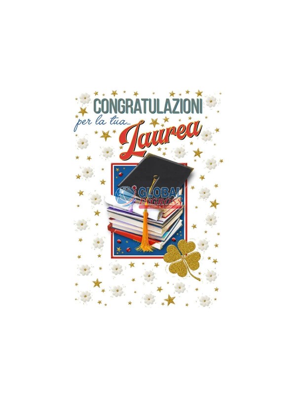 BIGLIETTO LAUREA QUADRIFOGLIO