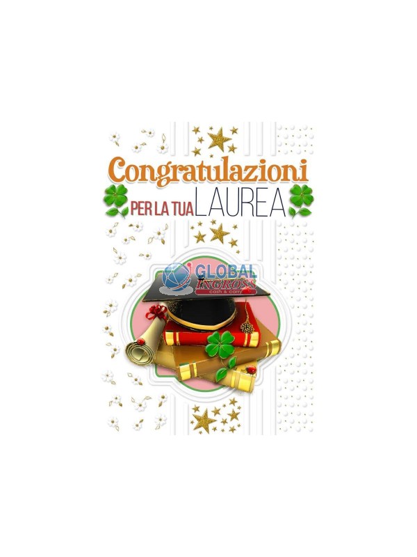 BIGLIETTO LAUREA QUADRIFOGLI