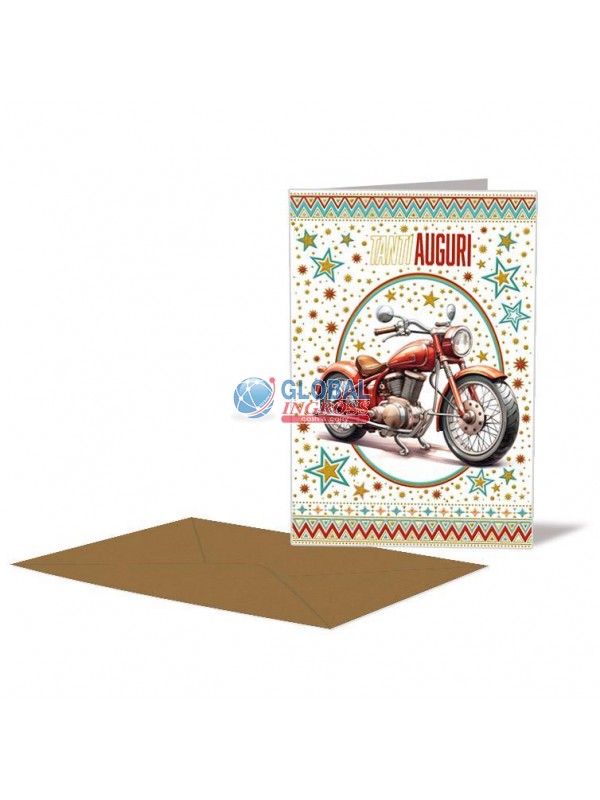 BIGLIETTO AUGURI MOTO