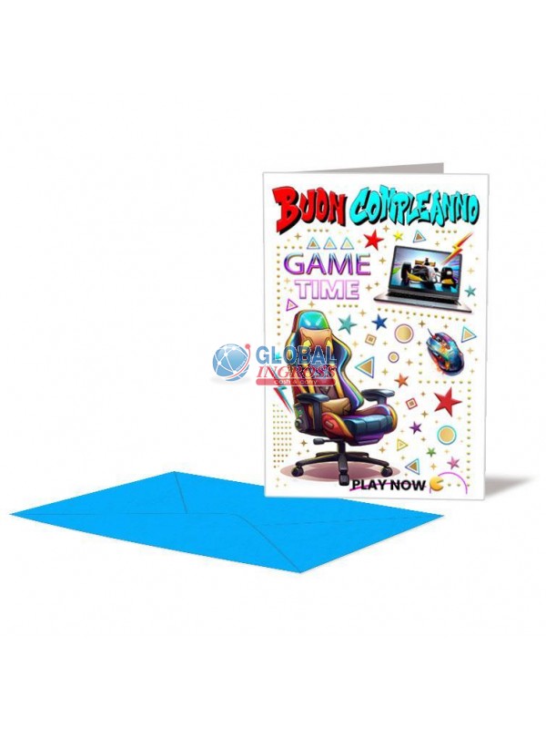 BIGLIETTO COMPLEANNO GAME TIME