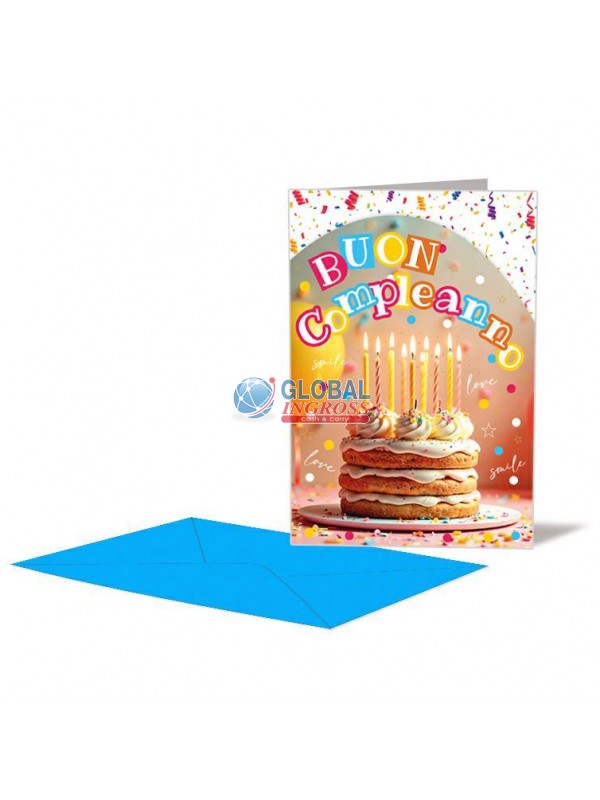BIGLIETTO COMPLEANNO CANDELINE