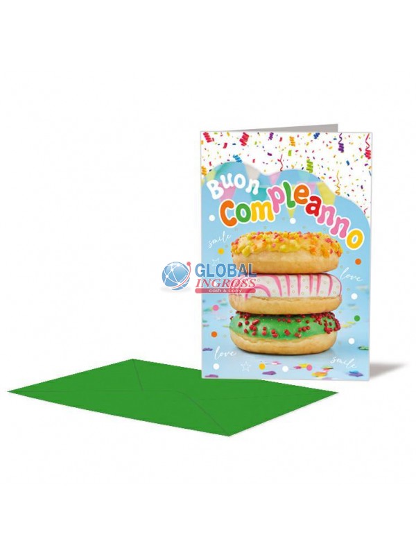 BIGLIETTO COMPLEANNO DONUTS