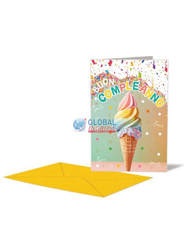 BIGLIETTO COMPLEANNO ICE CREAM