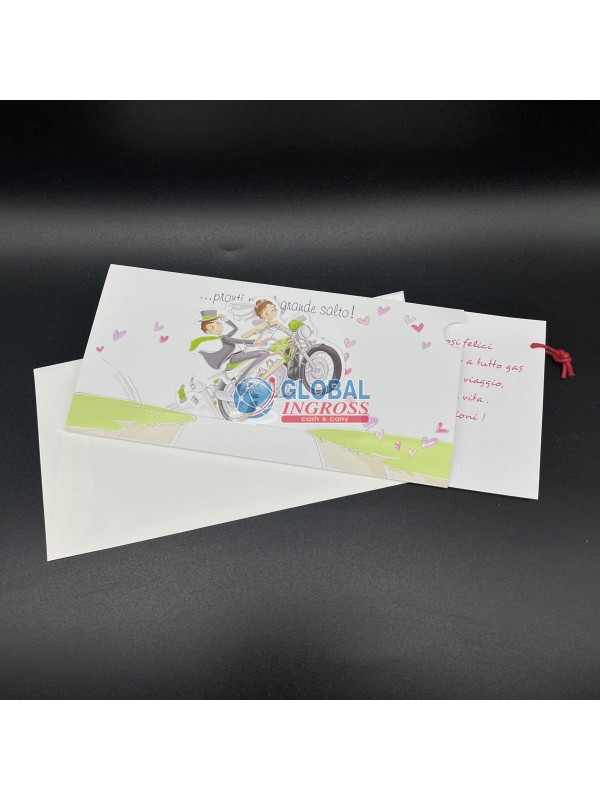 BIGLIETTO NOZZE FELICE MATRIMONIO