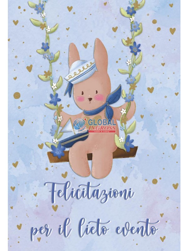 BIGLIETTO NASCITA BIMBOCONIGLIETTO