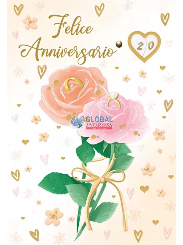 BIGLIETTO ANNIVERSARIO ROTELLE ORO