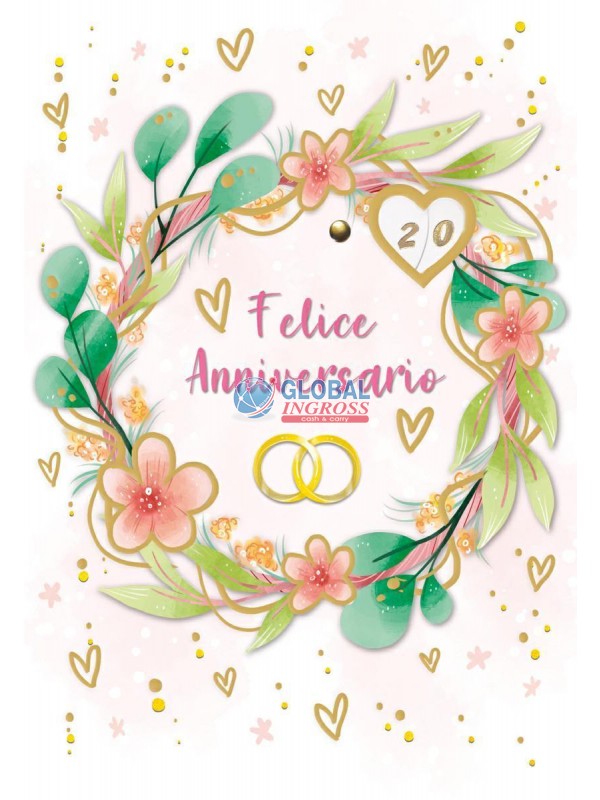 BIGLIETTO ANNIVERSARIO ROTELLE ORO