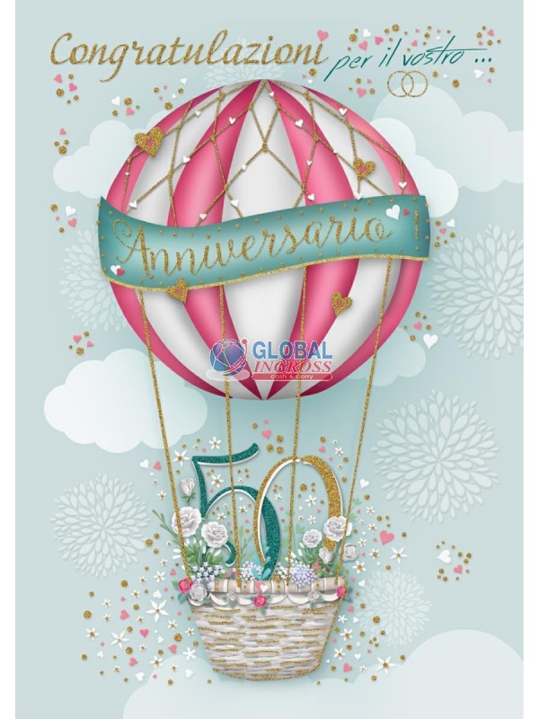 BIGLIETTO ANNIVERSARIO 50 ANNI MONGOLFIERA