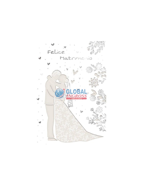BIGLIETTO NOZZE SAGOMA SPOSI