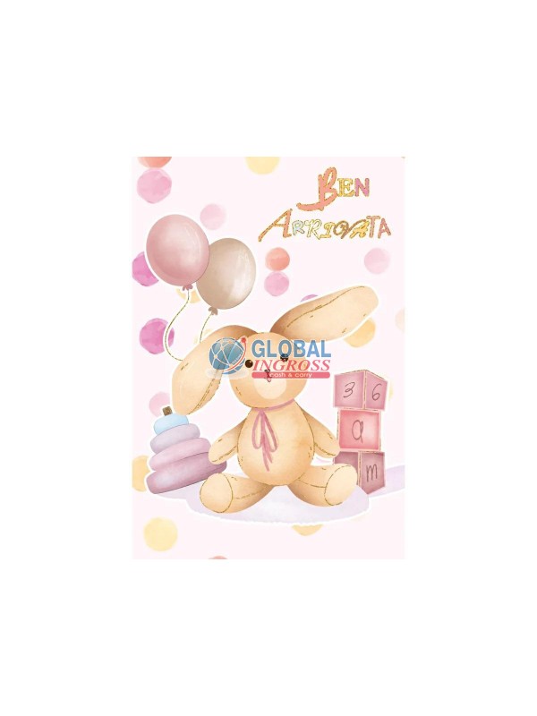 BIGLIETTO NASCITA CONIGLIO BEN ARRIVATA