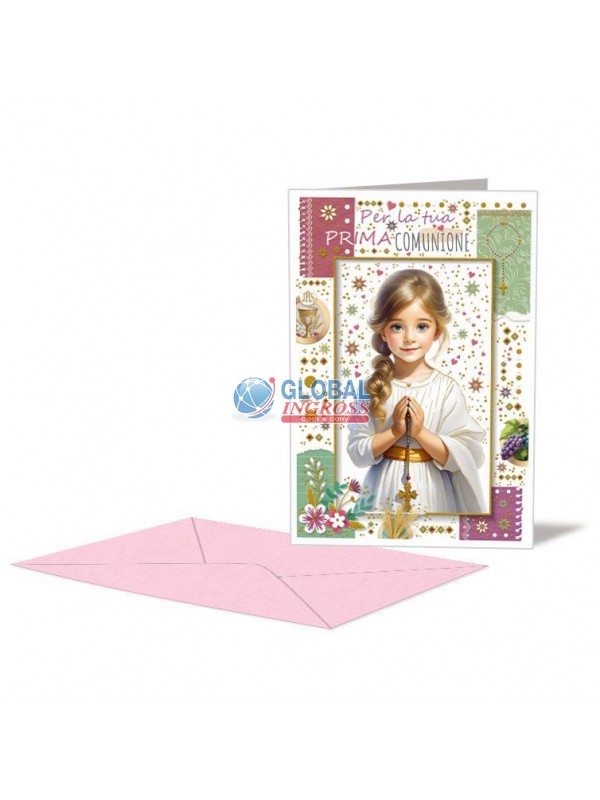 BIGLIETTO COMUNIONE RAGAZZA