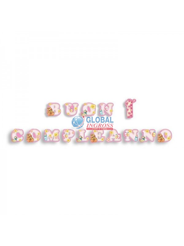 FESTONE 1'COMPLEANNO ROSA