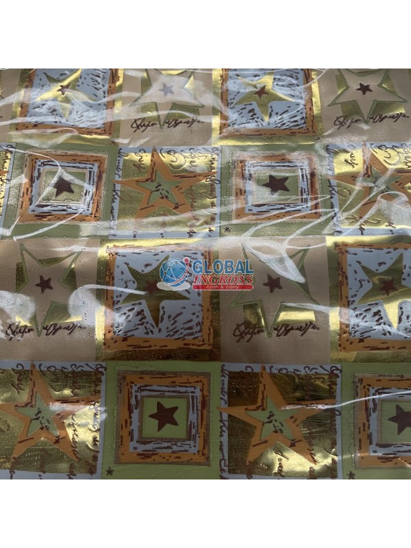 FOGLIO METAL X-MAS STELLE ORO