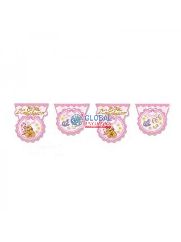FESTONE 1 COMPLEANNO ROSA 3mt