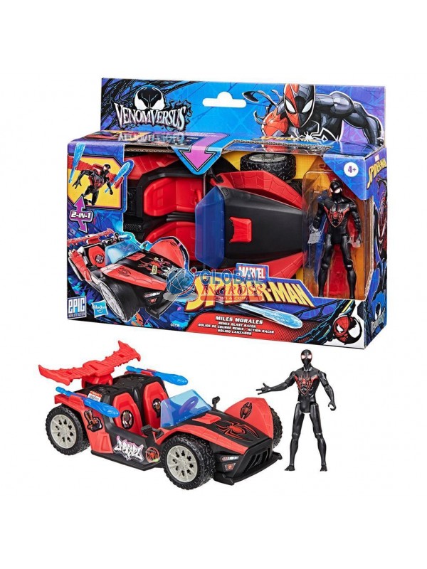 SPIDERMAN MILES MORALESSPEED RACER CAR 10cm VENOMVERSUS