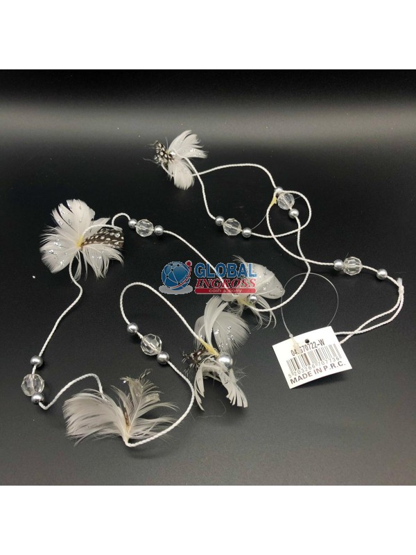 GHIRLANDA FIORE BIANCO PIUME