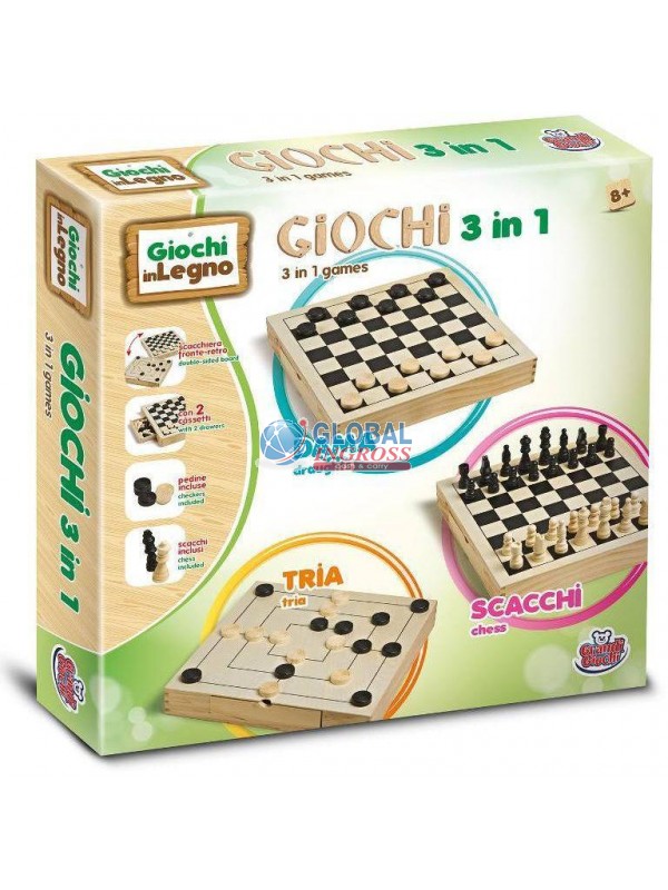 DAMA E SCACCHI LEGNO 30x30