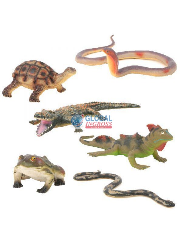 ANIMALI RETTILI E ANFIBI 6pz