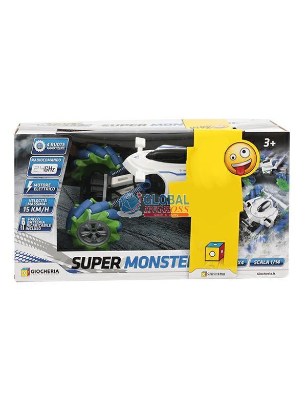 AUTO SUPER MONSTER RC RUOTE 4x4 1:14