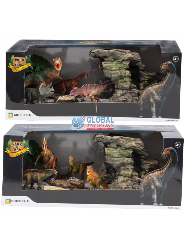 PLAYSET DINOSAURI CON CAVERNA