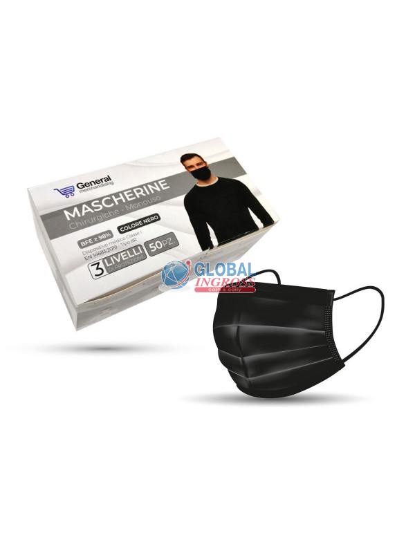 MASCHERINE CHIRURGICHE 50pz NERO NEW