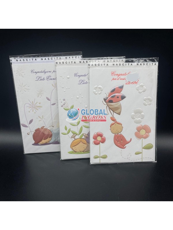 BIGLIETTO NASCITA FIORELLINI