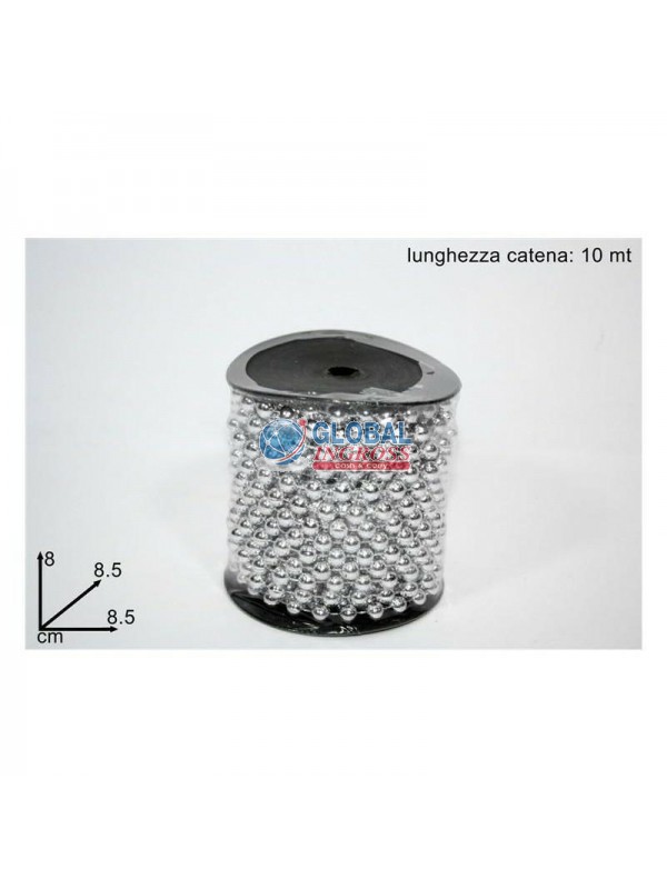 ROTOLO CATENINA PERLE ARGENTO