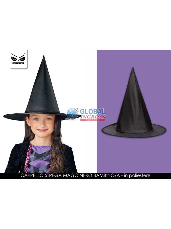 CAPPELLO STREGA SEMPLICE NERO BIMBI