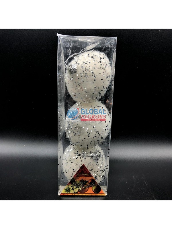 PALLINE BIANCHE ALBERO 3pz 8cm