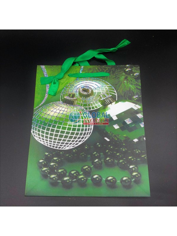 SHOPPER NATALE LASER 1 18x23x10 VERDE