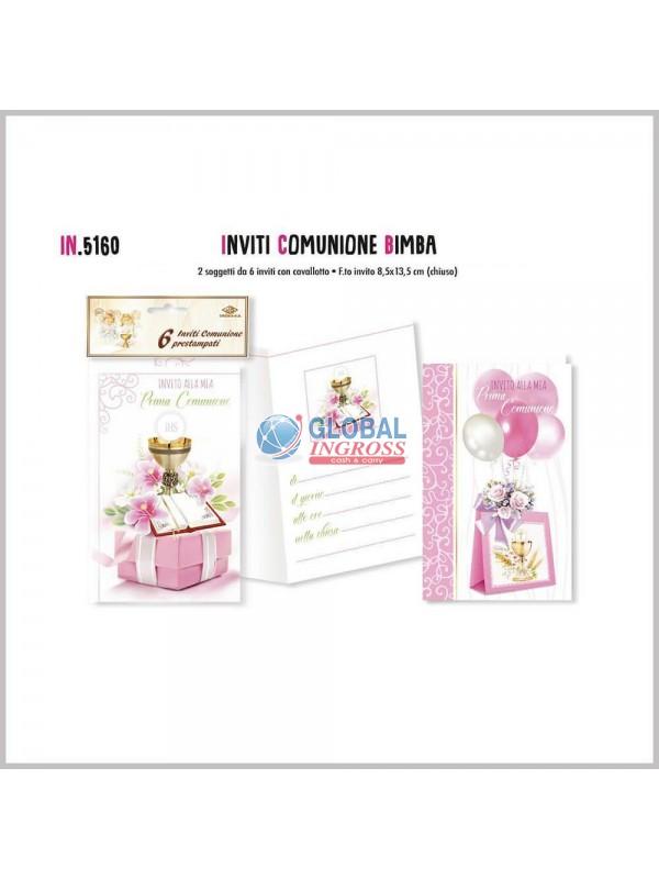 INVITI COMUNIONE BIMBA 6pz