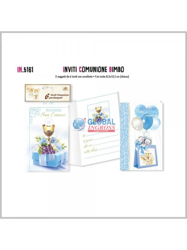 INVITI COMUNIONE BIMBO 6pz