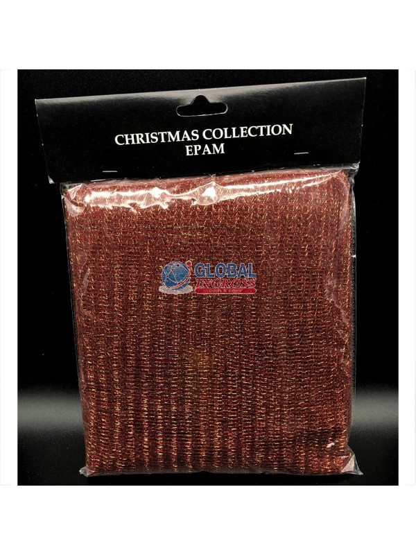 TESSUTO RETE ALBERO ROSSO/ORO