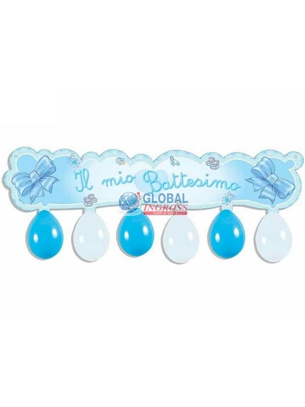 KIT BATTESIMO CELESTE C/PALLONCINI