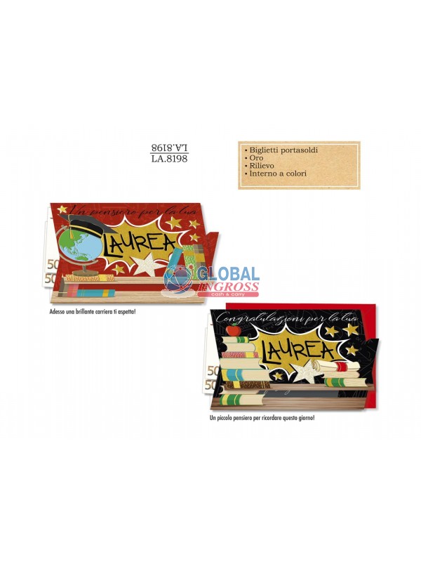 BIGLIETTO LAUREA P/S FUMETTO