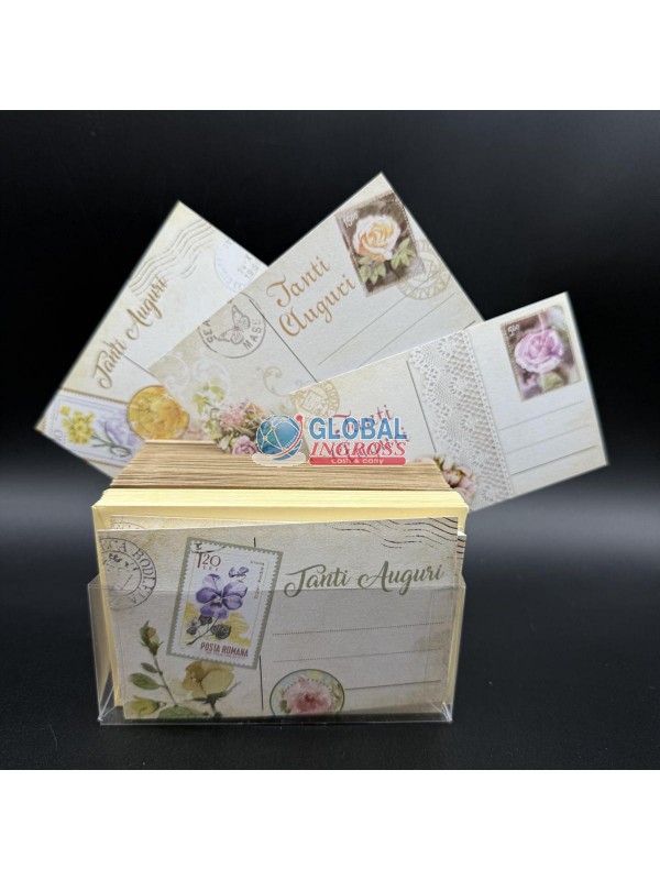 OPALINA VINTAGE f.to 4 7x11 SOGGETTI FLOREALI