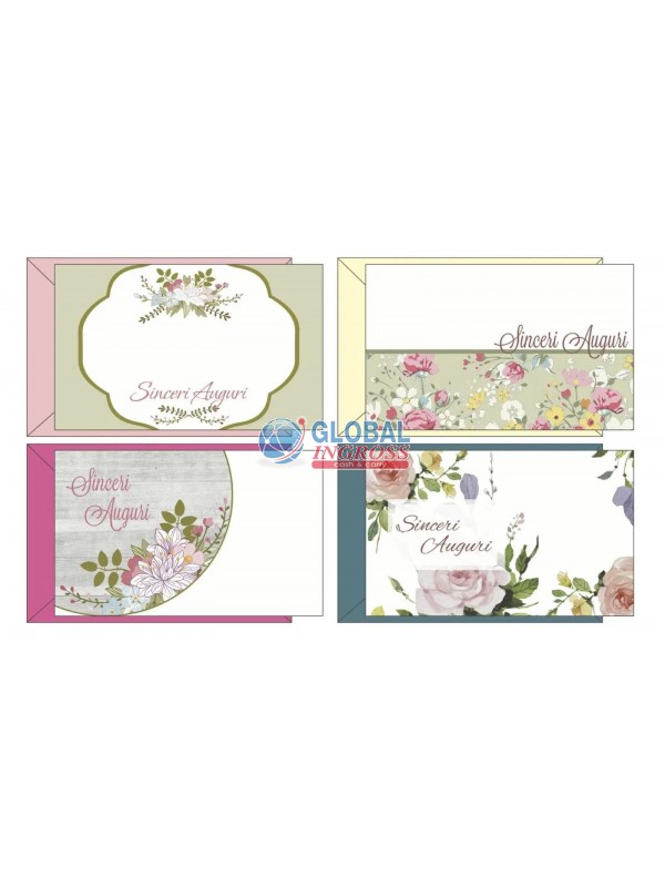 OPALINA SINCERI AUGURI FLOREALI f.to 4 7x11