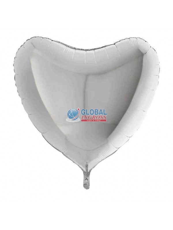 MYLAR CUORE 90cm ARGENTO